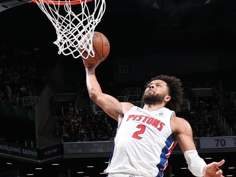 活塞vs篮网精华回放 坎宁安联手杜伦砍下64分率领活塞五连胜