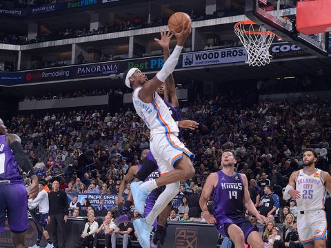 雷霆vs国王精华回放 亚历山大联手哈滕合砍63分20篮板率队大胜