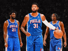 76人官方：保罗乔治将在本周末与医生会面，评估他的左膝关节的恢复情况