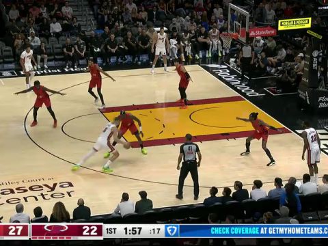 开拓者vs热火第1节英文原声回放