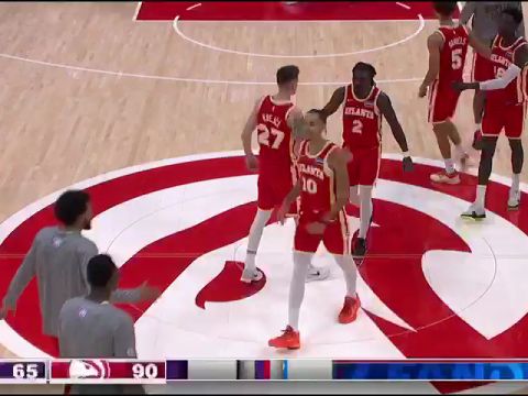 NBA常规赛：湖人vs老鹰第3节英文原声回放