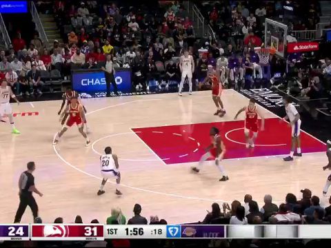 NBA常规赛：湖人vs老鹰第1节英文原声回放