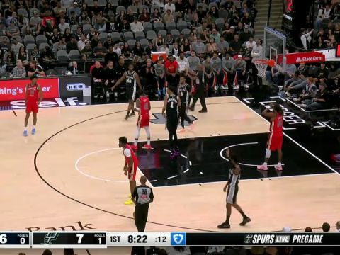 NBA常规赛：鹈鹕vs马刺第1节英文原声回放