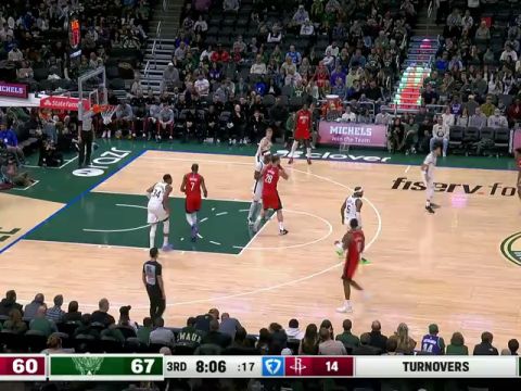 NBA常规赛：火箭vs雄鹿第3节中文解说回放