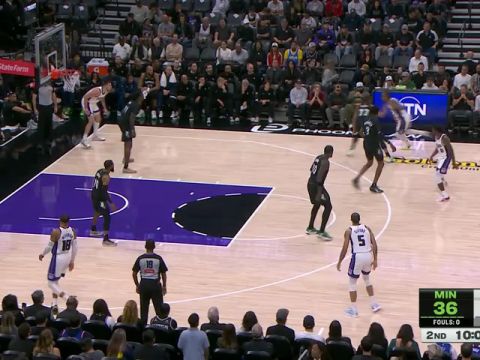 NBA常规赛：森林狼vs国王第2节中文解说回放