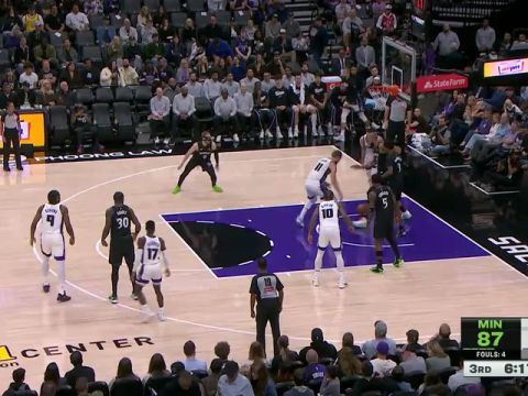 NBA常规赛：森林狼vs国王第3节中文解说回放