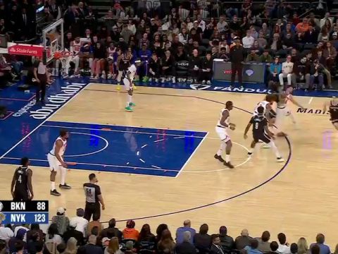 NBA常规赛：篮网vs尼克斯第4节英文原声回放