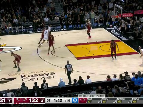 NBA常规赛：骑士vs热火加时赛英文原声回放