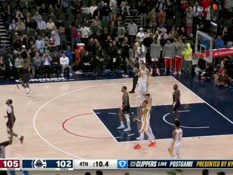 老鹰vs快船第4节英文原声回放