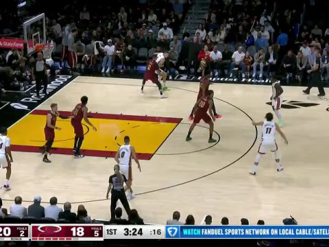 NBA常规赛：骑士vs热火第1节中文解说回放