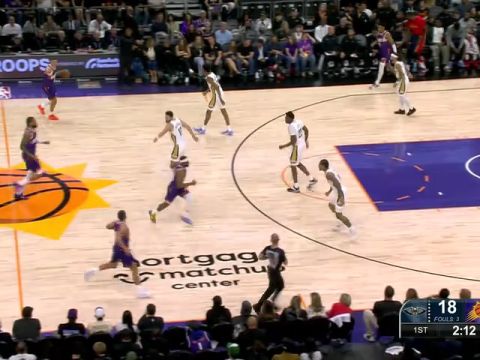 NBA常规赛：鹈鹕vs太阳第1节英文原声回放