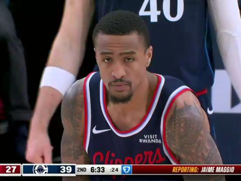 老鹰vs快船第2节中文解说回放