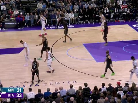 NBA常规赛：森林狼vs爵士第2节中文解说回放