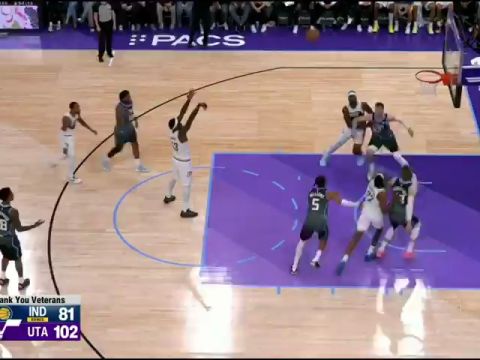 NBA常规赛：步行者vs爵士第3节中文解说回放