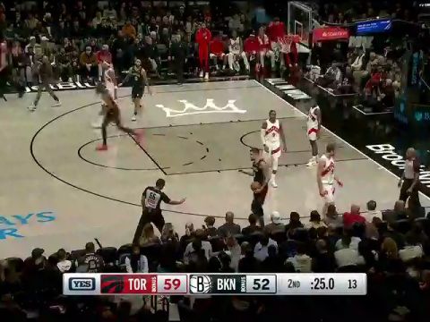 NBA常规赛：猛龙vs篮网第2节中文解说回放