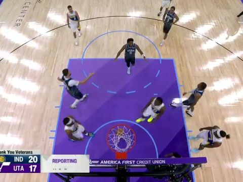 NBA常规赛：步行者vs爵士英文原声全场回放