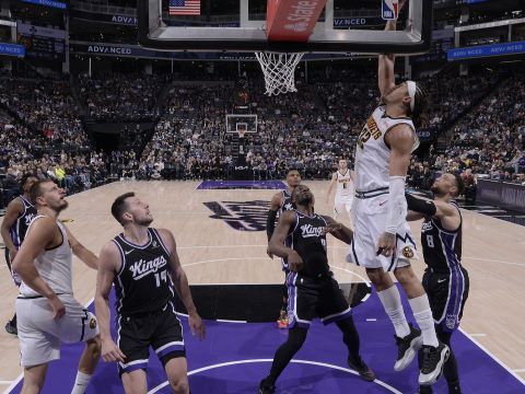 掘金vs国王精华回放 约基奇35+15+7掘金六人上双轻取国王