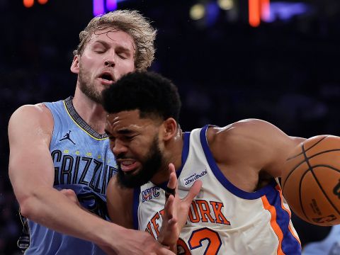 灰熊vs尼克斯精华回放 布伦森携手布里奇斯和唐斯合砍75分战胜灰熊