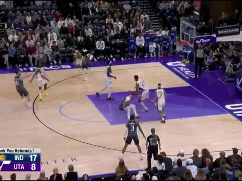 NBA常规赛：步行者vs爵士第1节中文解说回放