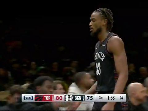 NBA常规赛：猛龙vs篮网第3节中文解说回放