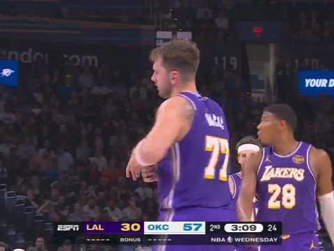 NBA常规赛：湖人vs雷霆第2节中文解说回放