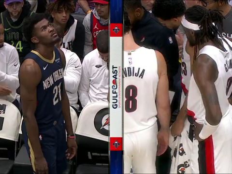 开拓者vs鹈鹕第2节英文原声回放