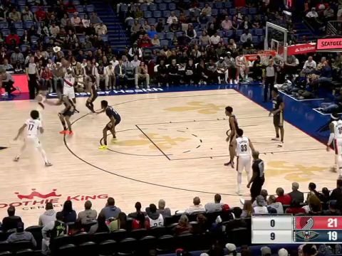 开拓者vs鹈鹕第1节英文原声回放