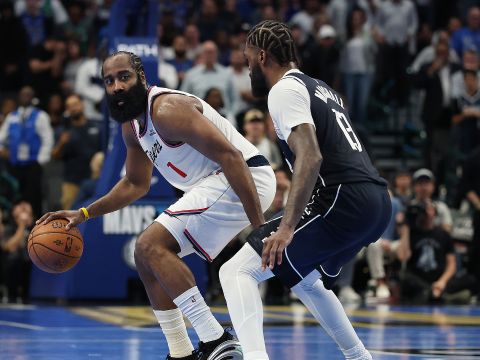 快船vs独行侠精华回放 哈登创纪录快船双加时生擒独行侠