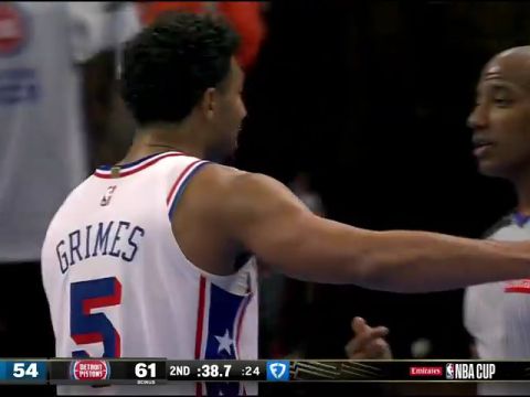 NBA杯小组赛东部B组：76人vs活塞第2节中文解说回放