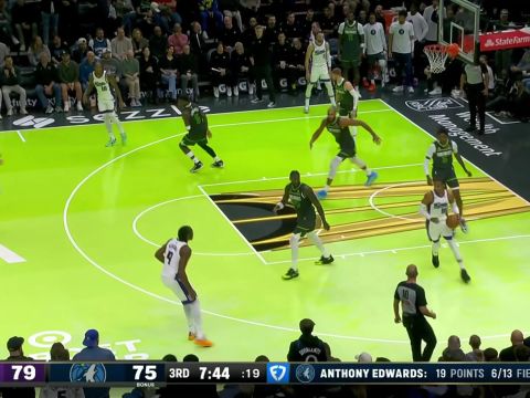 威斯布鲁克vs森林狼集锦 全场送出13记助攻难挽球队败局