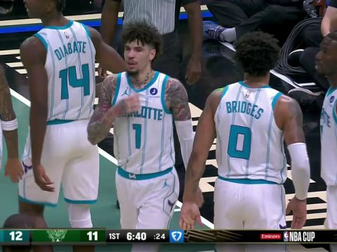 NBA杯小组赛东部C组：黄蜂vs雄鹿第1节英文原声回放