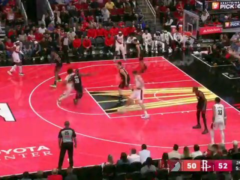 NBA杯小组赛西部C组：开拓者vs火箭第2节英文原声回放