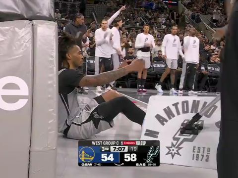 勇士vs马刺第3节英文原声回放