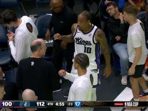 NBA杯小组赛西部A组：国王vs森林狼第4节英文原声回放