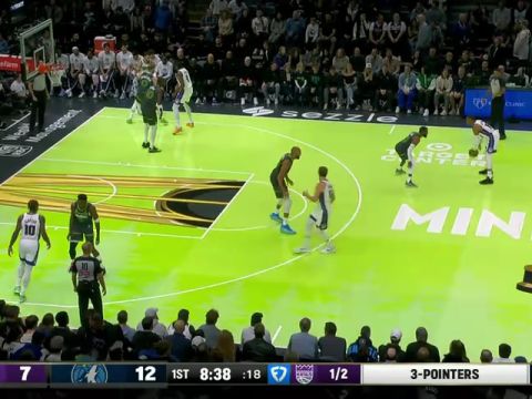 NBA杯小组赛西部A组：国王vs森林狼第1节中文解说回放