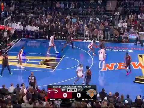 NBA杯小组赛东部C组：热火vs尼克斯第1节中文解说回放