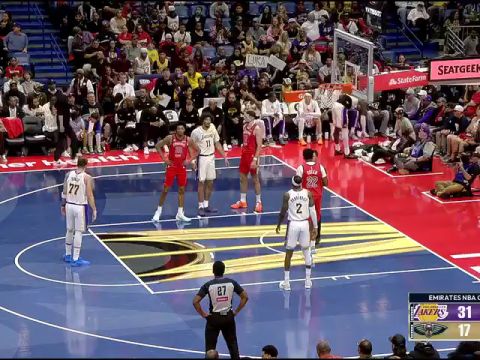 湖人vs鹈鹕第1节英文原声回放