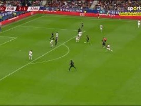 [进球视频]B费架炮内维斯不停球远射破门，葡萄牙3-1亚美尼亚