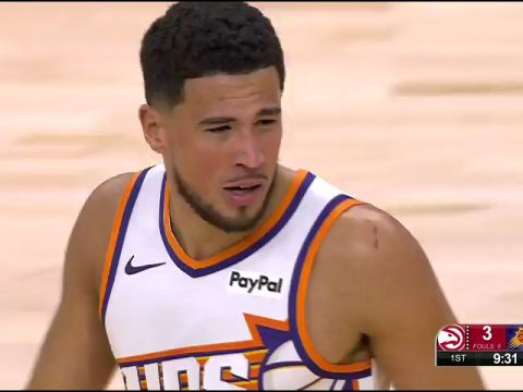 NBA常规赛：老鹰vs太阳第1节英文原声回放