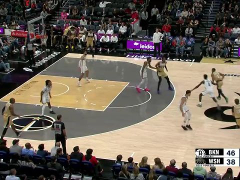 NBA常规赛：篮网vs奇才第2节中文解说回放