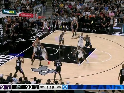 国王vs马刺第3节英文原声回放