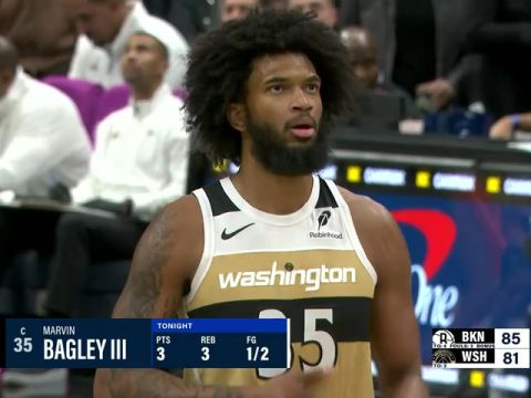 NBA常规赛：篮网vs奇才第3节中文解说回放