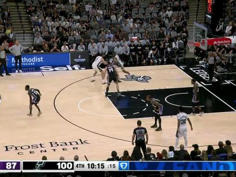 国王vs马刺英文原声全场回放