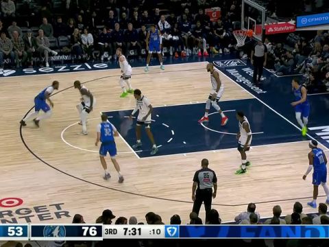 NBA常规赛：独行侠vs森林狼第3节中文解说回放