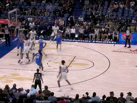 NBA常规赛：雷霆vs鹈鹕第1节英文原声回放