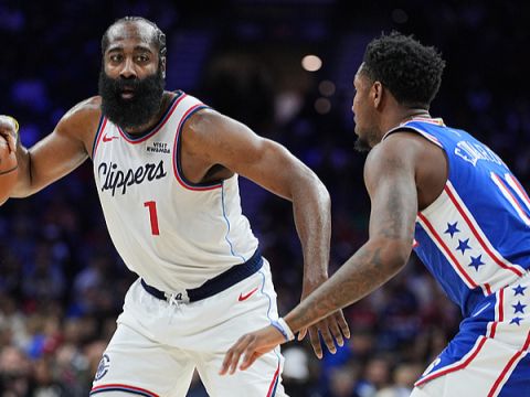 哈登vs76人集锦 全场25中7疲惫不堪连续三分失手绝杀未果