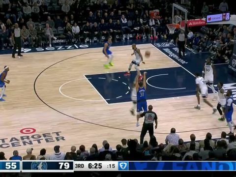 NBA常规赛：独行侠vs森林狼第3节英文原声回放