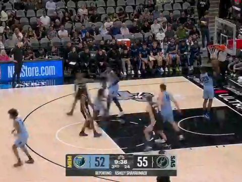 灰熊vs马刺第3节英文原声回放