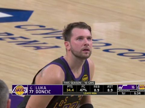 NBA常规赛：爵士vs湖人第1节中文解说回放