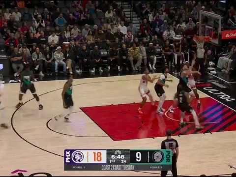 NBA常规赛：太阳vs开拓者第1节英文原声回放